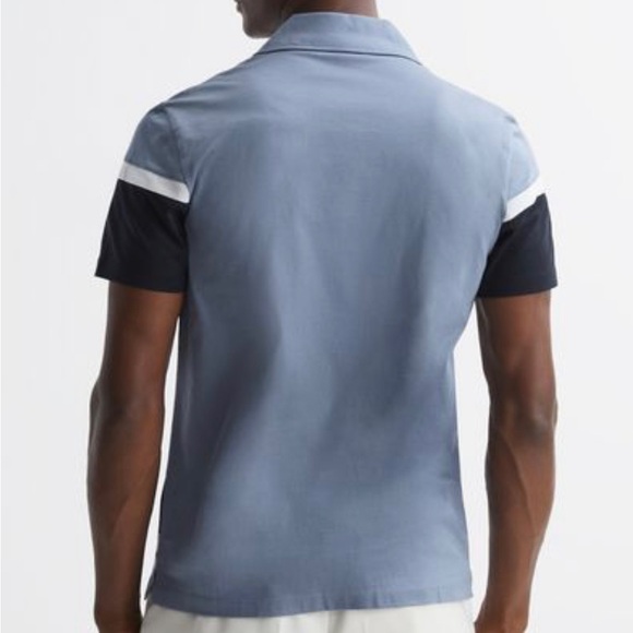 REISS Mercerised Colourblock Shirt - Picture 3 of 3